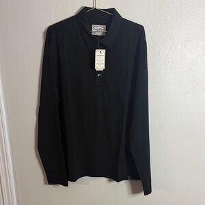 Flag & Anthem Men's M Black Long Sleeve Polo Shirt NWT